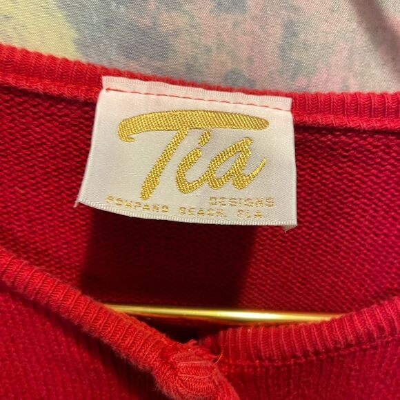 Tia Nutcracker Jeweled Buttons Knit Vintage Sweater Large - Picture 10 of 15